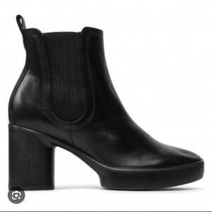 Ecco Retro Ankle Booties Shape Sculpted 55 Black Heeled Boots